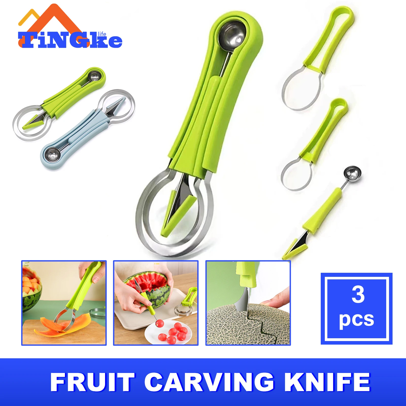 

Fruit Carving Knife 4-in-1 Fruit Knives Housewares Kitchen Gadget Pulp Separator Fruit Platter Kitchen Accessory