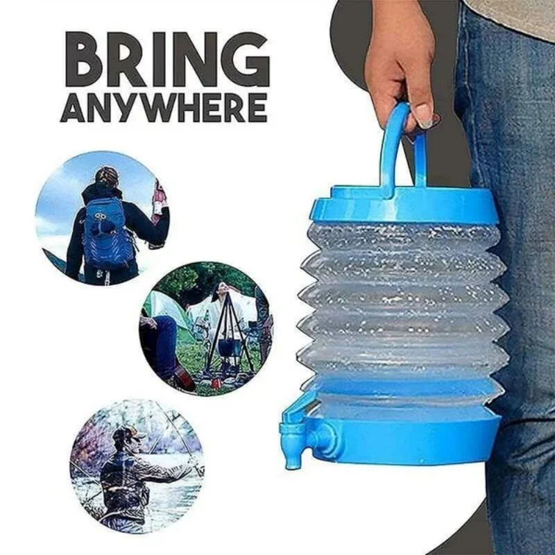 Collapsible Water Container with Spigot Outdoor 3.5/5.5/7.5L/9.5L Water Container Camping Travel Storage Faucet Bucket Tool