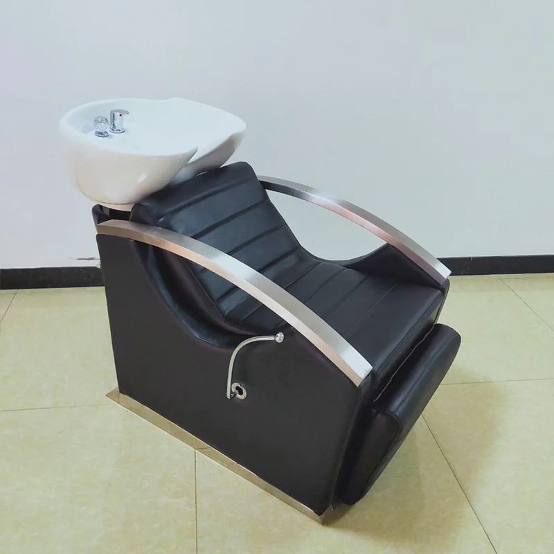 

Massage Shampoo Chair Beauty Salon Semi-reclining Sitting Hair Washing Chairs Adjustable Thai Full Reclining Shampoo Bed