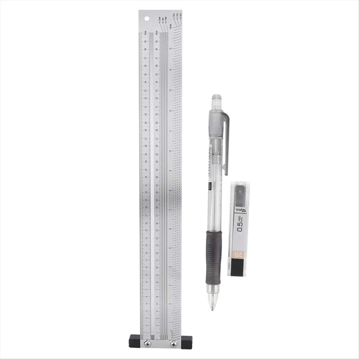 A58Z Ultra Marking Ruler, Stainless Steel Metric Version Woodworking Scribing Ruler Gauging High T Square