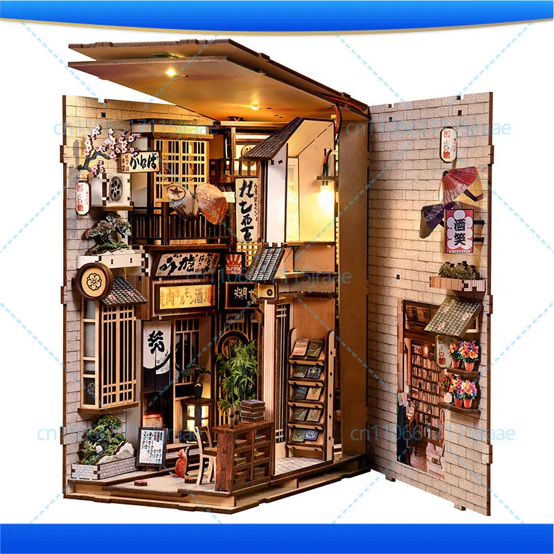 Maodai Alley Booklet Wooden Architecture Creative Assembly Three-dimensional Puzzle Miniature House
