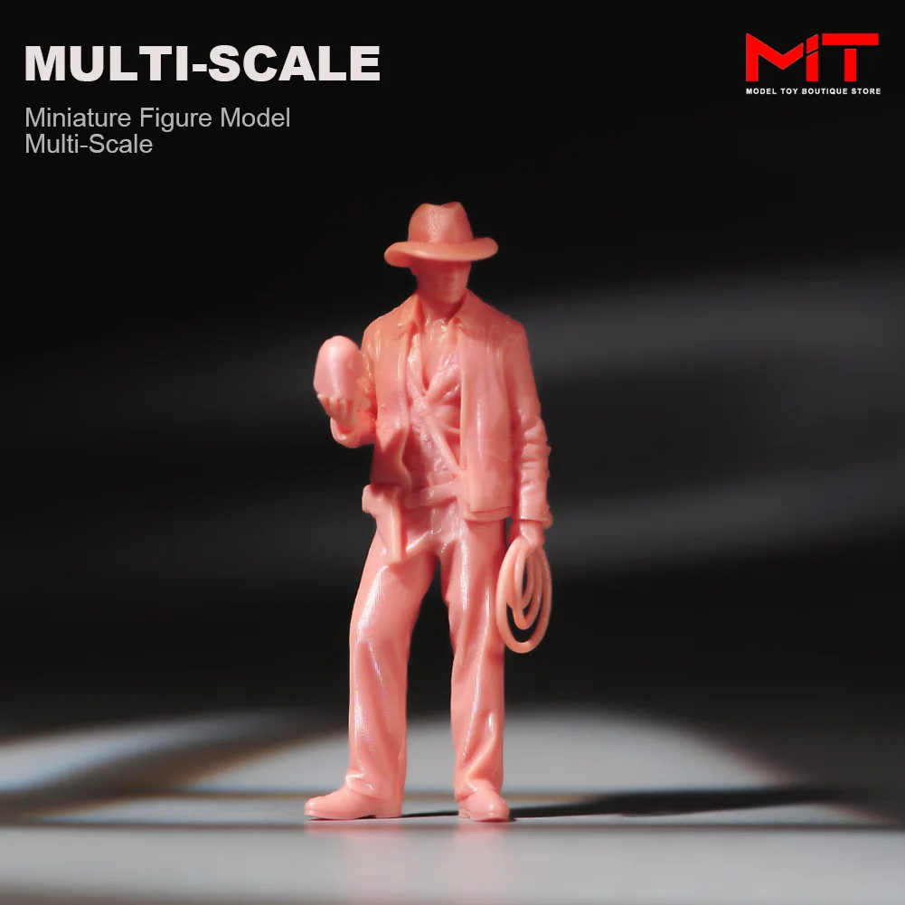 Explorer Man Hand-held Statue Figurine, Figurine Diorama, Pequena Escala, Decoração Prop, Miniaturas Pintadas, Cena, 1,87, 1/64, 1/43, 1/24