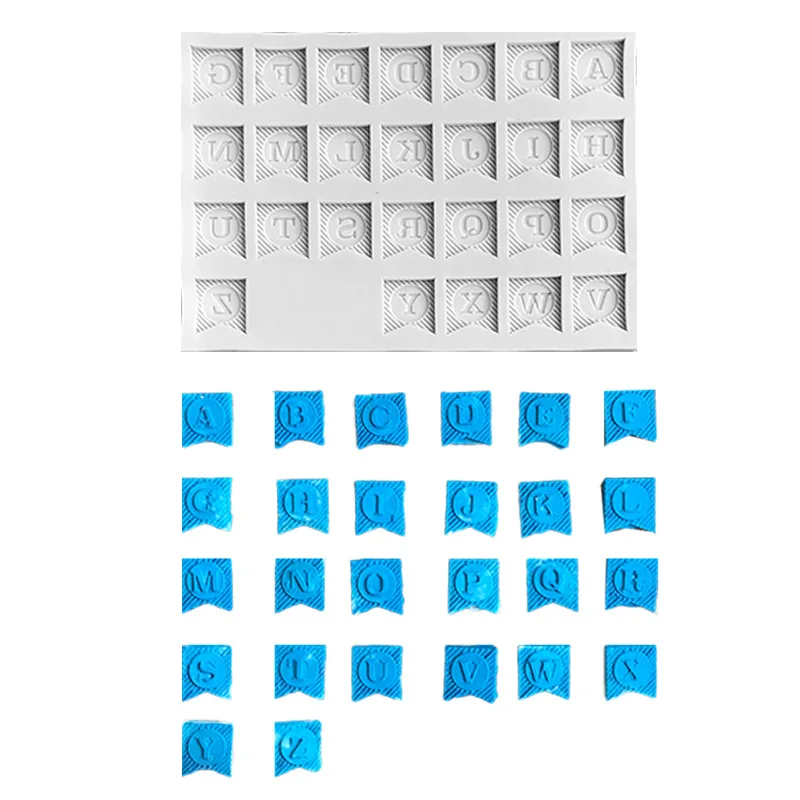 Picture 4: Diy Alphabet Number Flag Silicone Sugarcraft Mold Resin Cupcake Baking Mould Fondant Cake Decorating Tools