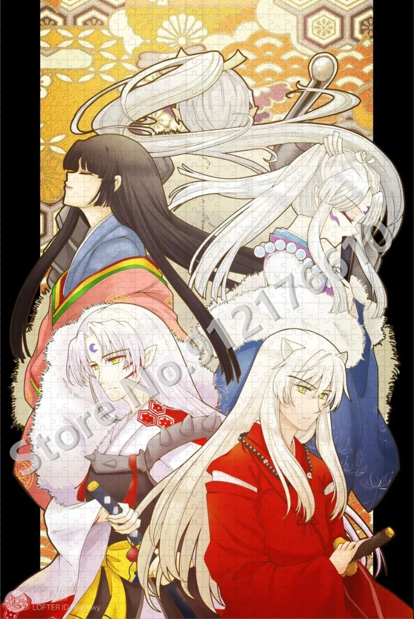 300/500/1000 Pieces Jigsaw Puzzles Anime Inuyasha Sesshoumaru Puzzle Adults Kids Intellectual Educational Toys Family Game Gifts