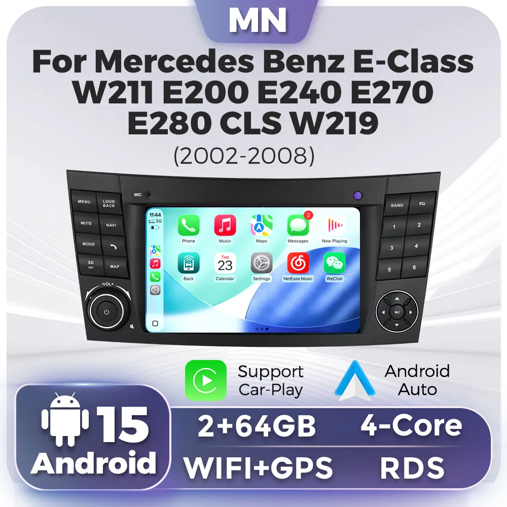 Autoradio Carplay Android Auto für Mercedes Benz E-Klasse W211 E200 E220 E300 E350 E240 E280 Cls Klasse W219 GPS Stereo-Audio-WLAN auto intelligentes system carplay autoradio android car radio  auto