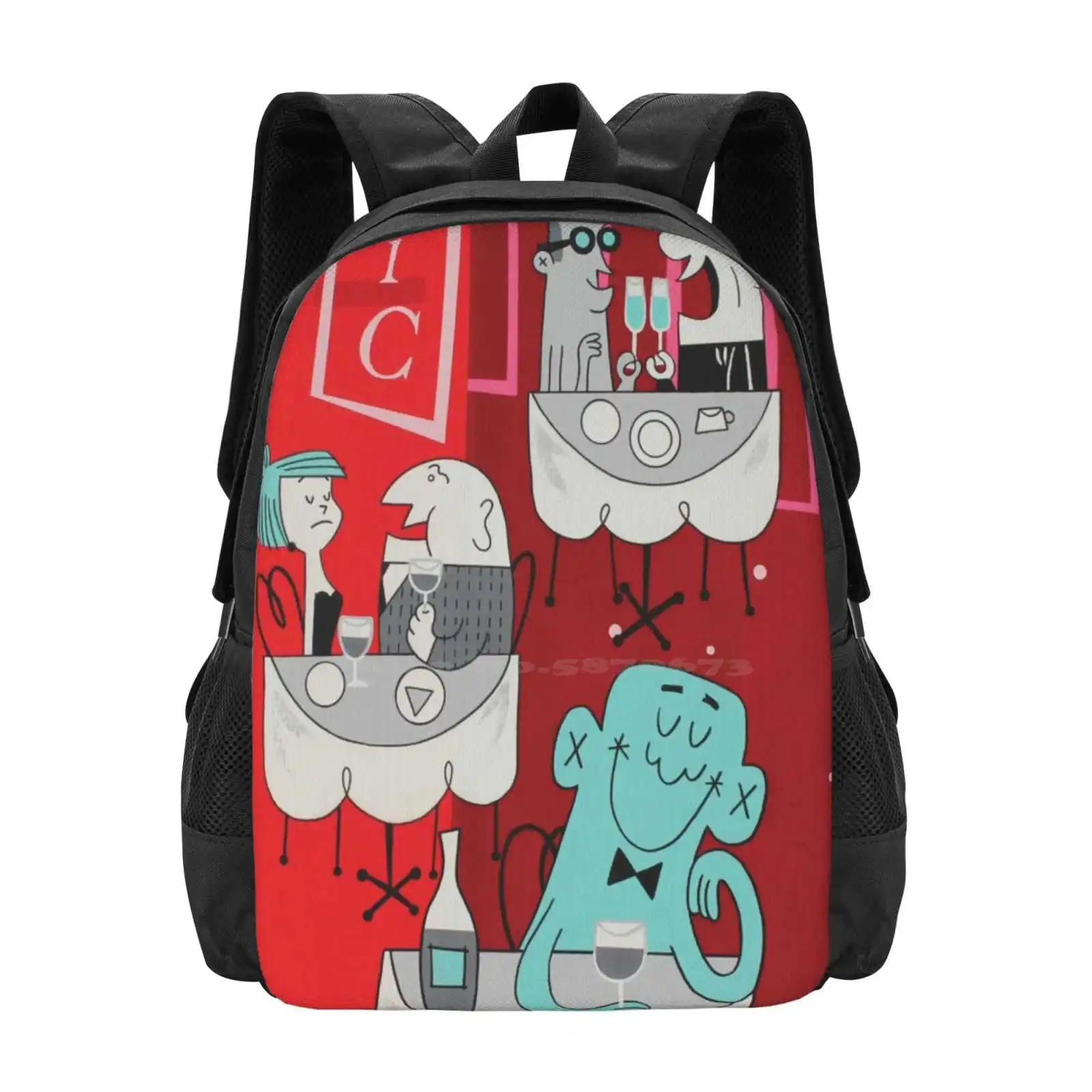 Paint The Town - Panel 4 Hot Sale Schoolbag Backpack Fashion Bags Jazz Blues Animation Cartoon Vintage Retro Popart Popcomicart