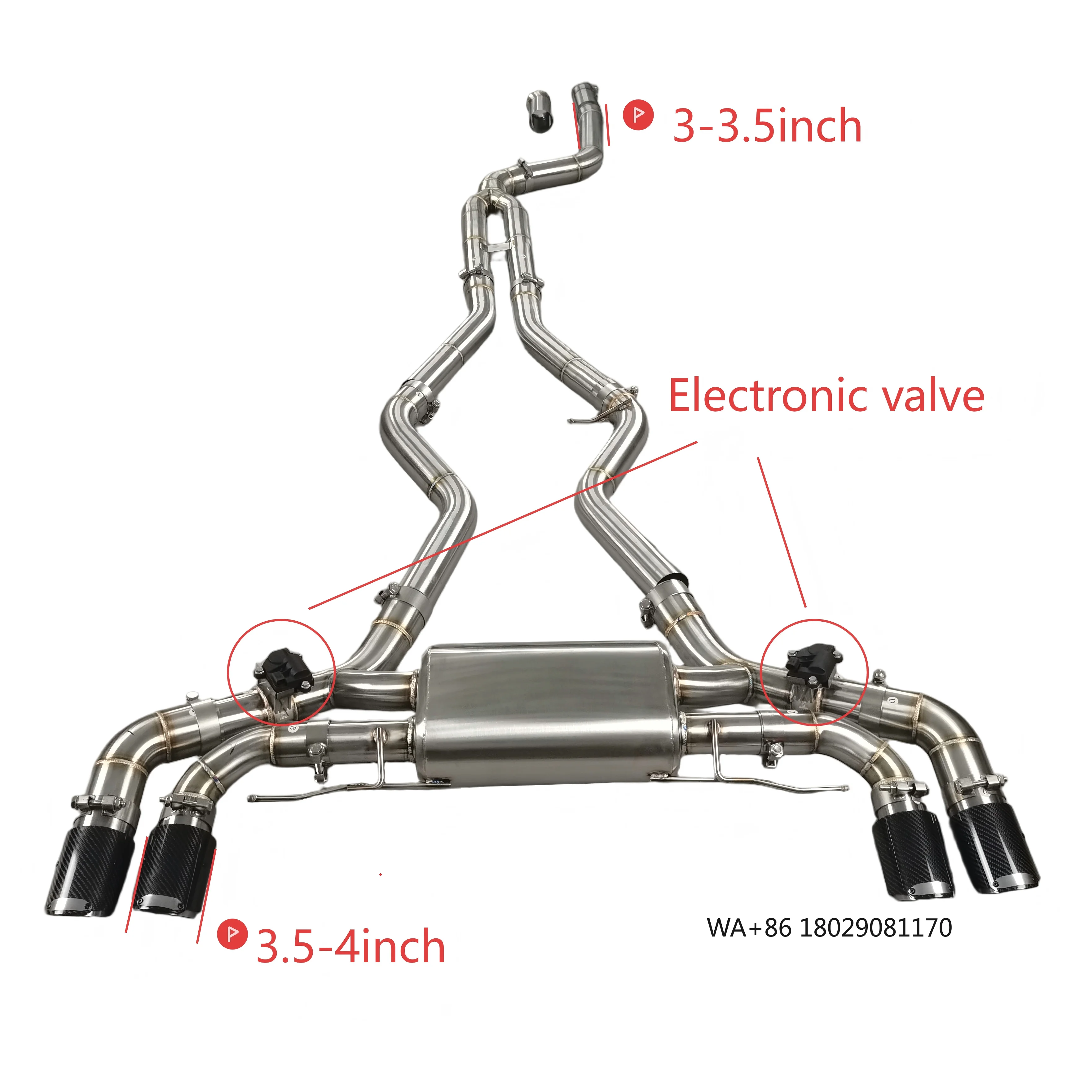 

Выхлопная система Valvetronic для M340i G20 3.0T B58, Catback, из нержавеющей стали 304, с дистанционным управлением и 4 насадками