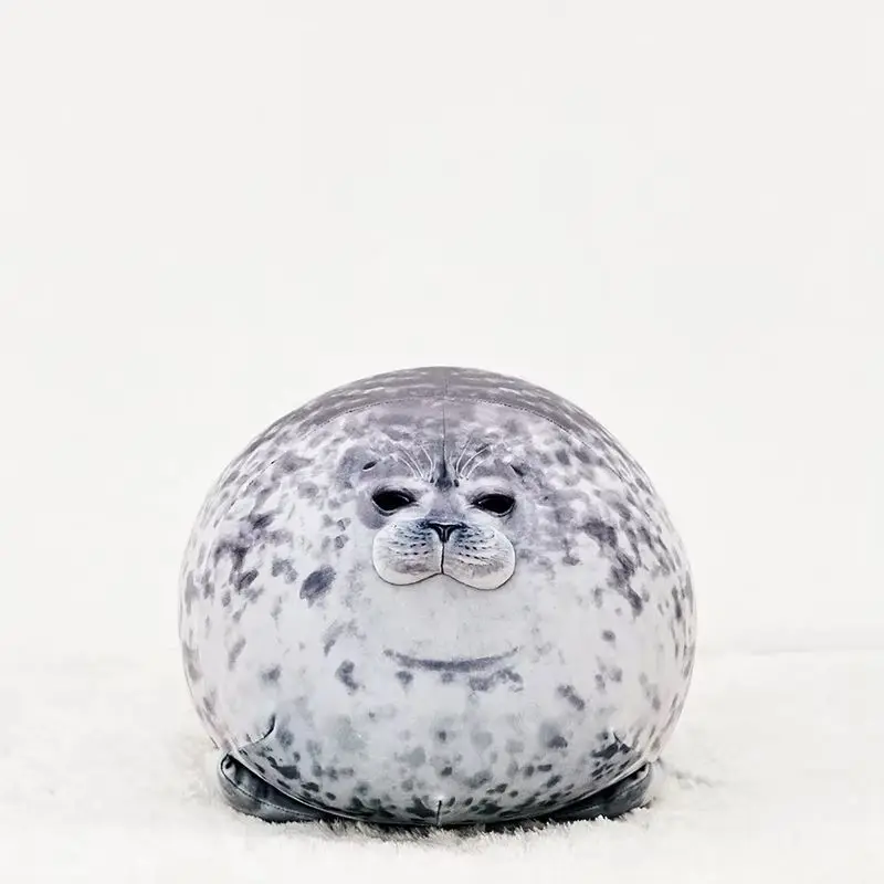 Kawaii gordinho irritado blob selo travesseiro de pelúcia aquário marinho animal recheado novidade brinquedos macio decoração do quarto brinquedos da menina presentes aniversário