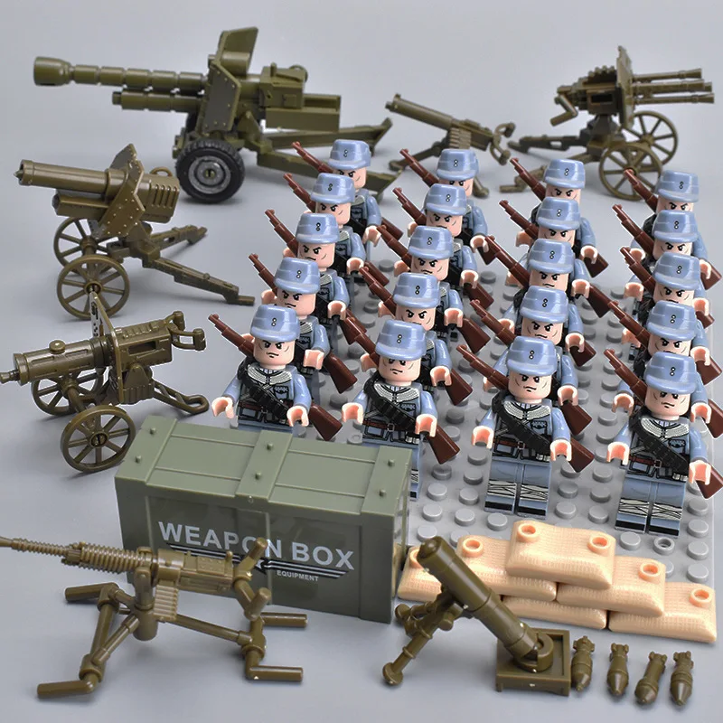 Zweiter Weltkrieg Infanterie, Militärsoldaten, Krieg, Nationalarmee, Mini-Gewehrmodell, Bausteine, Bausatz, Montage-Spielzeug – Detail 9