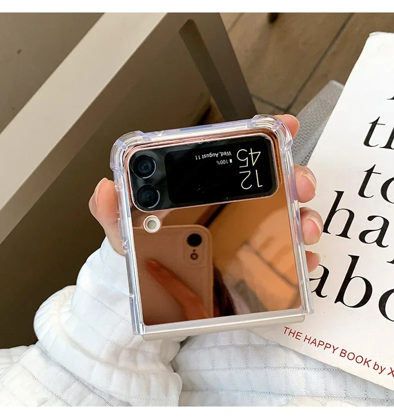 Luxuriöse Handyhülle mit Make-up-Spiegel für Damen und Mädchen, passend für Samsung Galaxy Z Flip 3 4 5 6 7 FE Flip7 Flip6 5G, schlanke, robuste Schutzhülle. – Detail 7