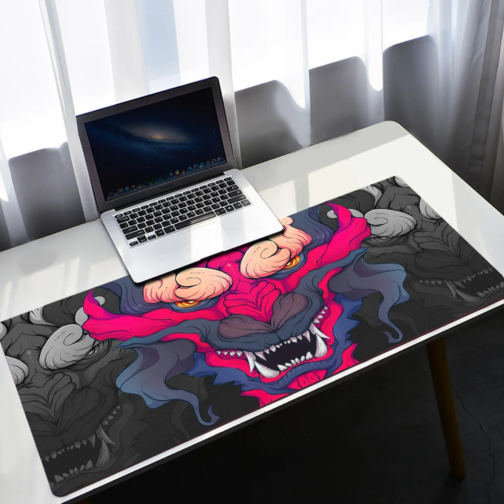 Imagem -02 - Japonês Ghost Warrior Gaming Mouse Pad Tapetes de Mesa Computador Mousepad Company Desk Pad Grande Gamer Mousepad Mouse Mat 120x60cm