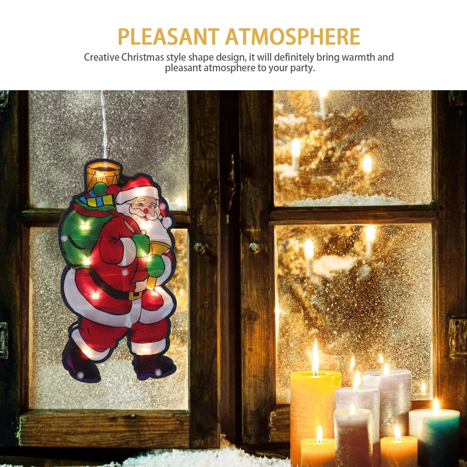 1Pcs Xmas Lamp Santa Claus Suction Cup Light Christmas Hanging LED Light Window Showcase Decorative Party Atmosphere Lamp