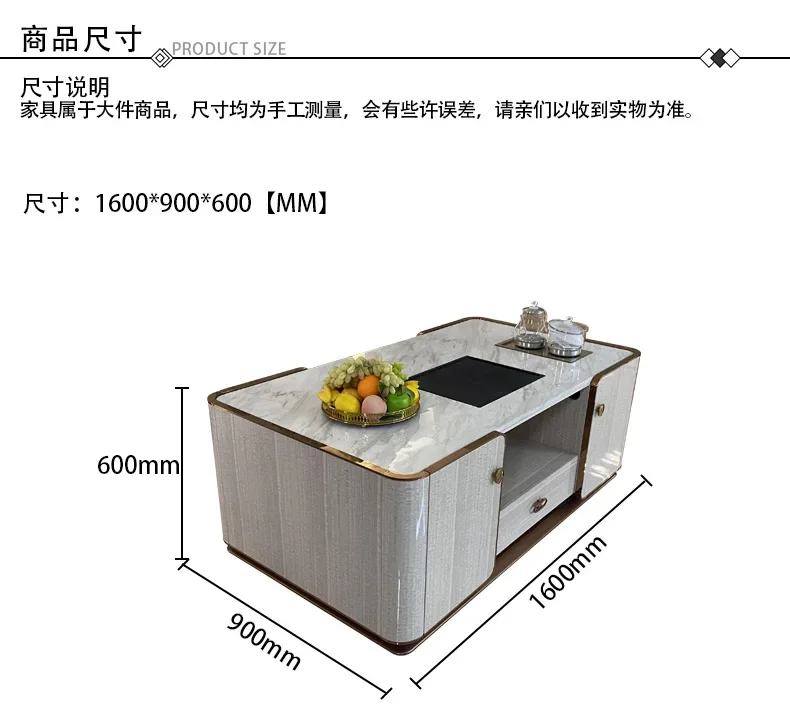 Italian light luxury marble tea table living room simple Hong Kong coffee table
