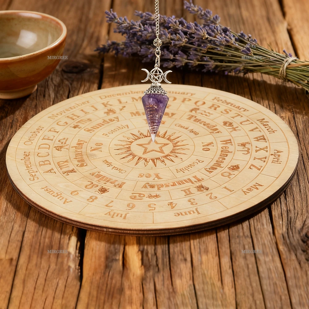 قطعتان من البندول الكريستالي مع مجموعة أطباق العرافة، تستخدم لصنع القرار والتوجيه البديري والطقوس الروحية #3