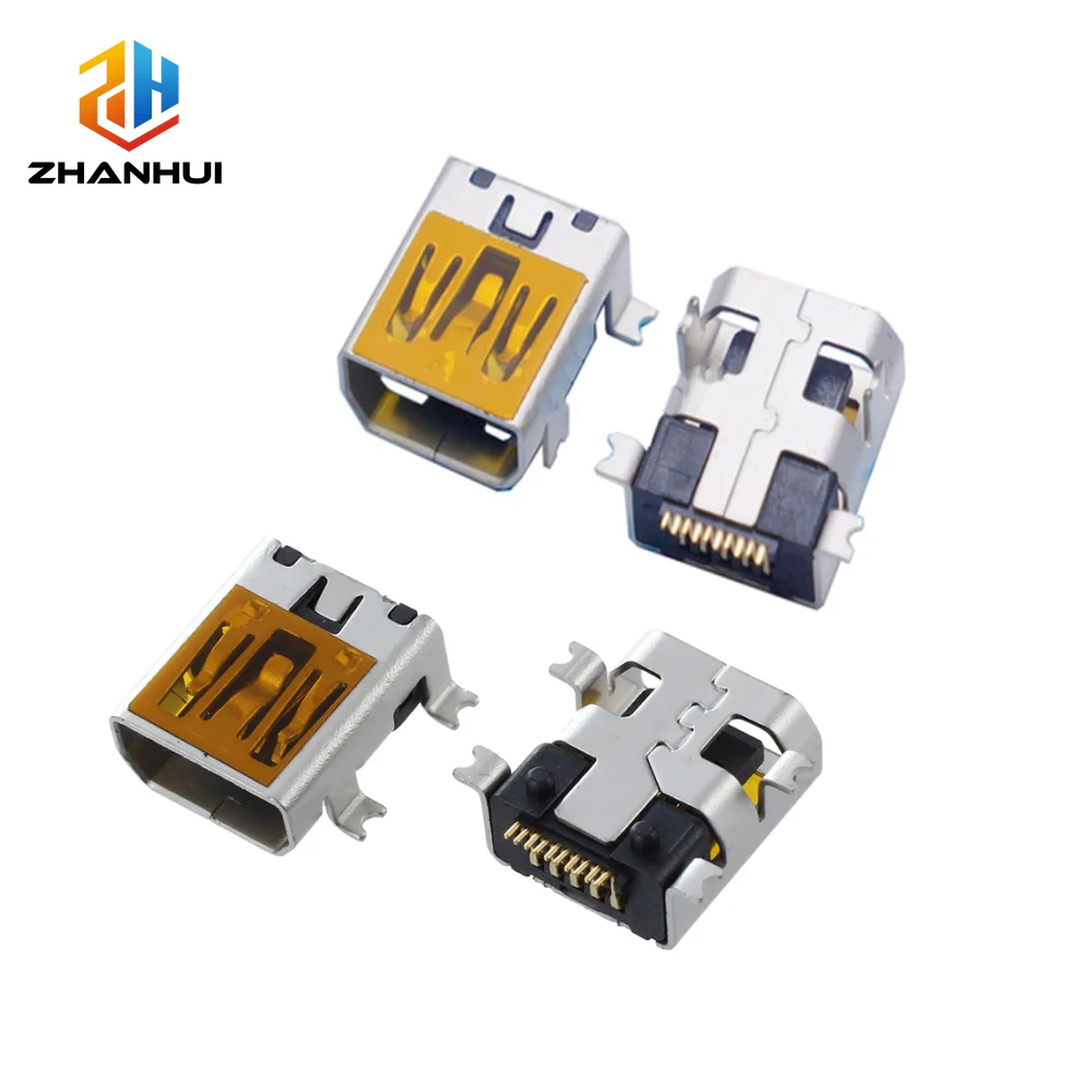 5/10 Pcs Mini USB Type B 10 Pin SMD Female Connector, SMT Mount Jack Charging Port for Electronics