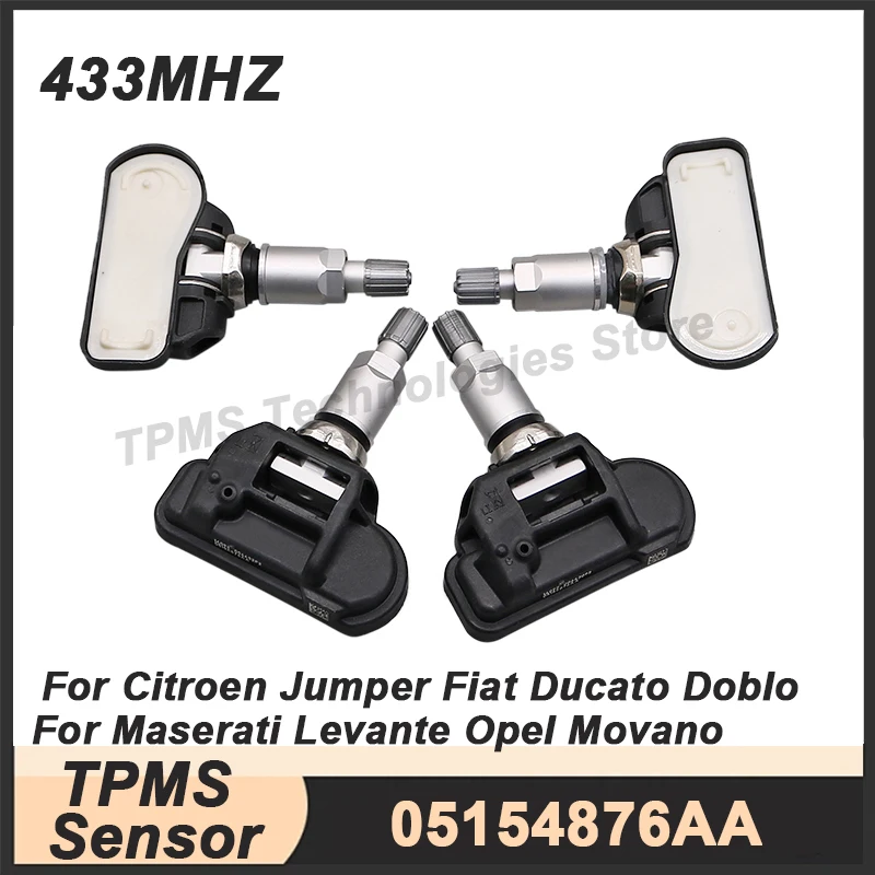 

4PCS TPMS sensor Tire pressure monitoring system For Opel Movano Citroen Jumper Fiat Ducato Maserati Levante 05154876AA
