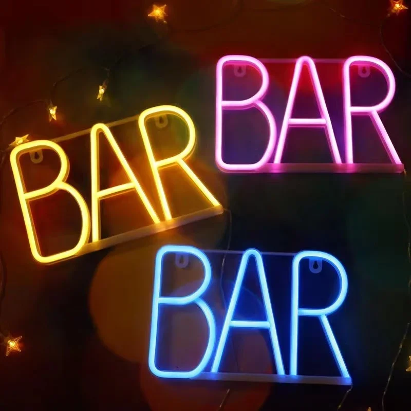 LED Bar Open Neon Signs luci per Pub Bar camera da letto appeso a parete lampada atmosfera batteria USB Home Christmas Party Room Decor