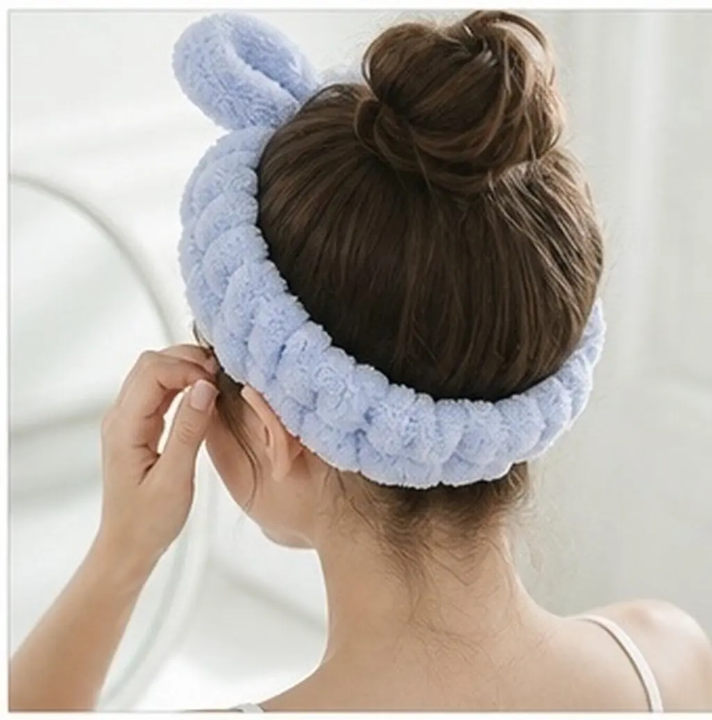 3Pcs Lightweight Soft Face Washing Headband Set for Women Makeup Skincare Spa Routine Bowknot Hairband Elastic Headband for Long