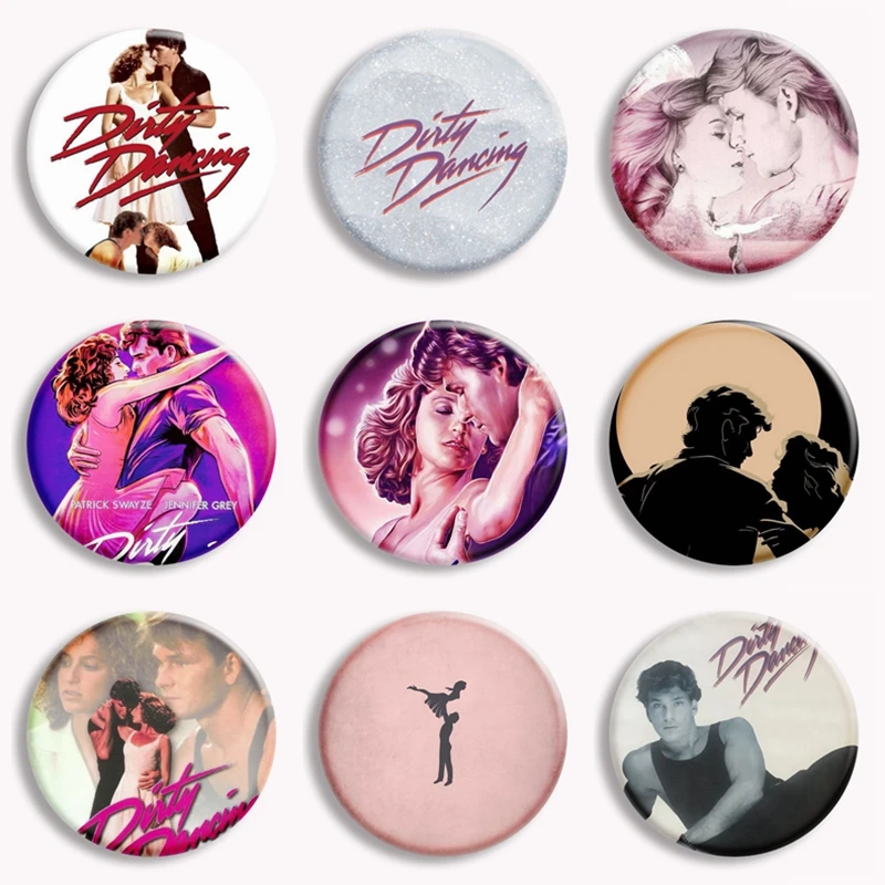 Vintage Film Classic Dirty Dancing Soft Button Pin Retro Movie Poster Brooch Badge Bag Accessories Decor Fans Collect Gifts