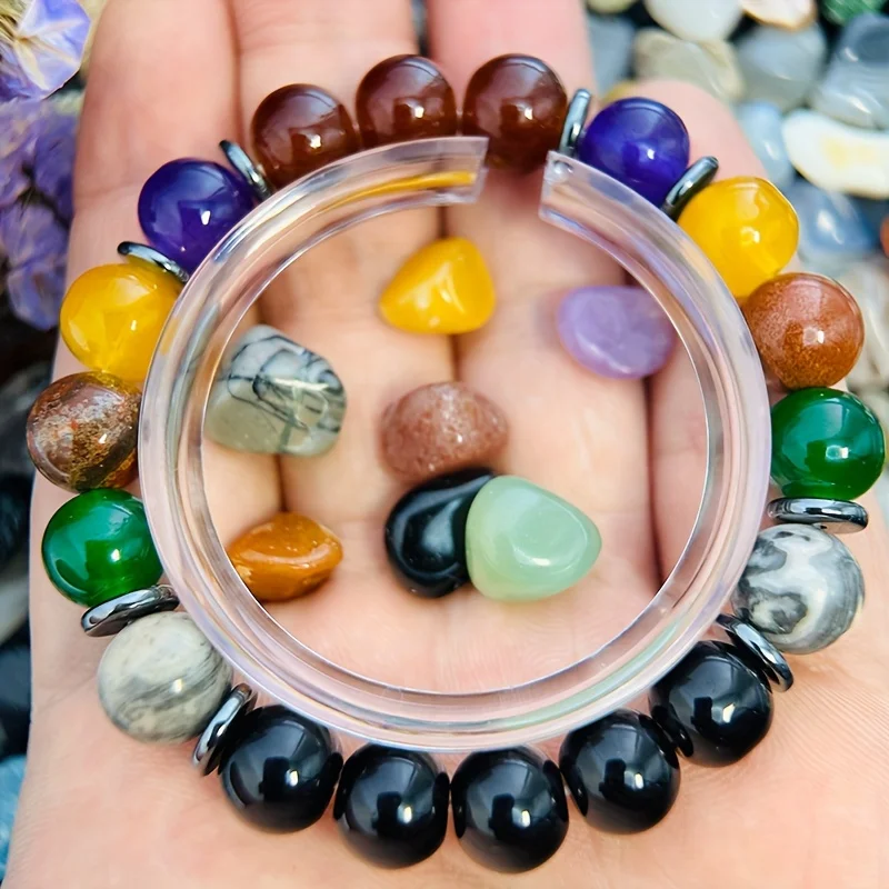 1pc/Empath Protect Bracelet Amethyst Smoky Quartz Citrine Black Labradorite Map Stone Beaded Healing Bracelet Jewelry