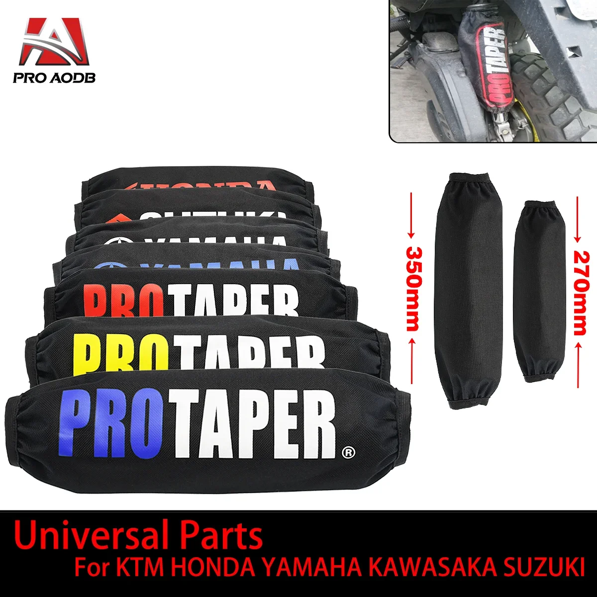 27/35cm car ATV Front rear shock absorber dust cover spring shock absorption protective cloth cover Motorcycle Universal Parts