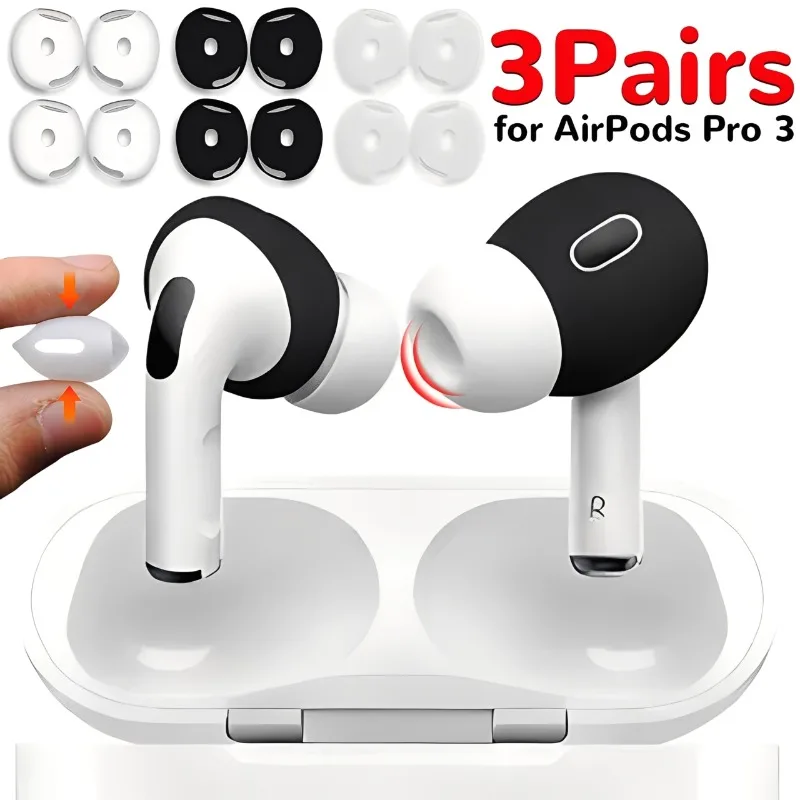 

3/2/1Pairs Eartips Ear Cover for Apple AirPods Pro 3 Generation Soft Silicone Anti-Slip Anti-scratch Earbuds for AirPods Pro 3