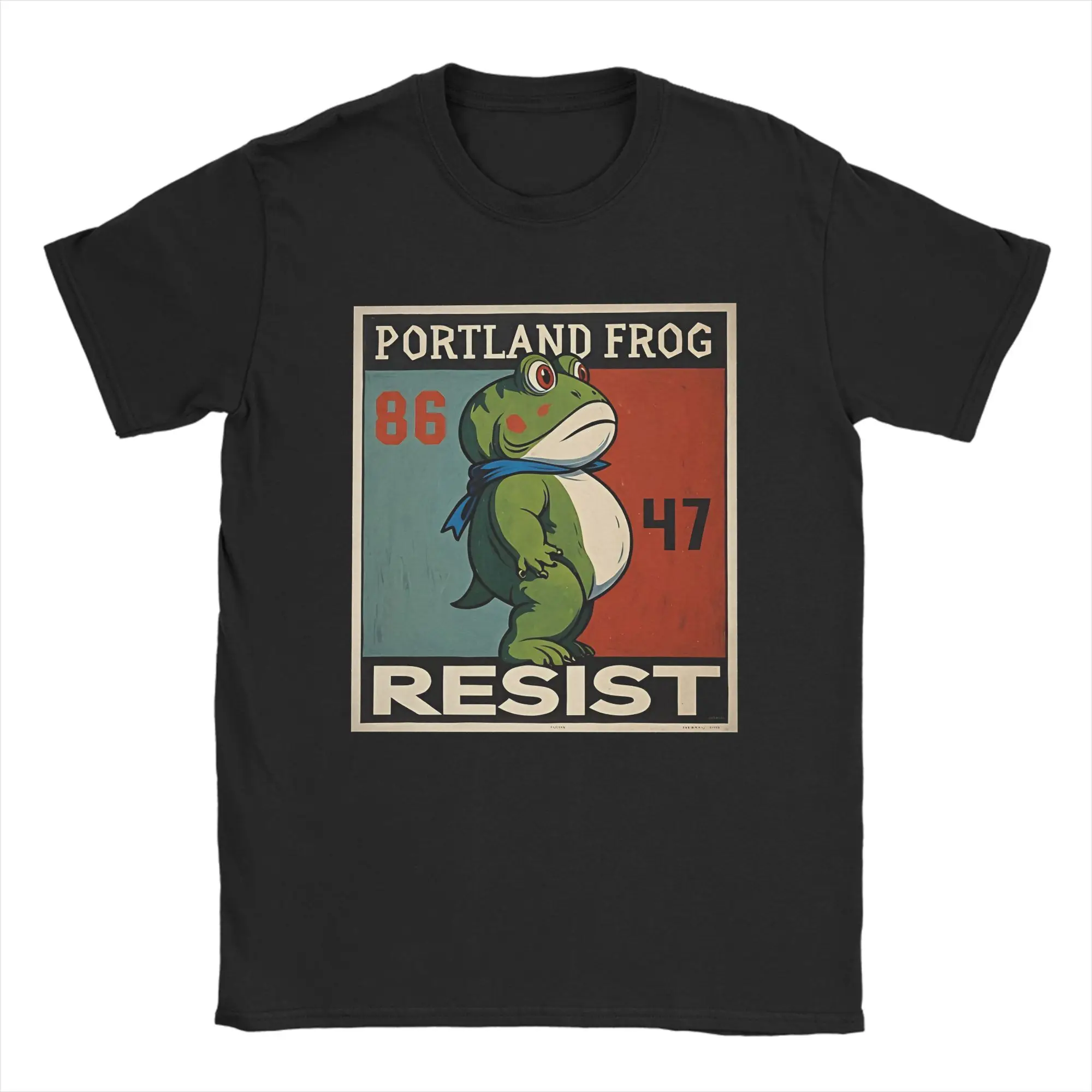 Men's T-Shirts Resist Frogs Portland Frog Stand Strong No Kings in America since 1776 Cotton Tee Shirt Short Sleeve  T Shirts