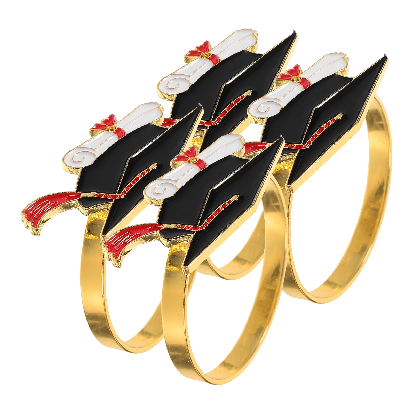 

4pcs Napkin Rings Metal Buckles for Party Dining Table Decor Elegant Napkin Ring Decor Clasps Serviette Holders