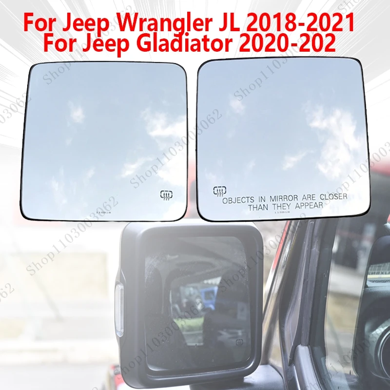 

Car Exterior Rearview Mirror Lens With Heated Glass Lens Accessories For Jeep Wrangler JL 2018-2021 Gladiator 2020 2021 2022