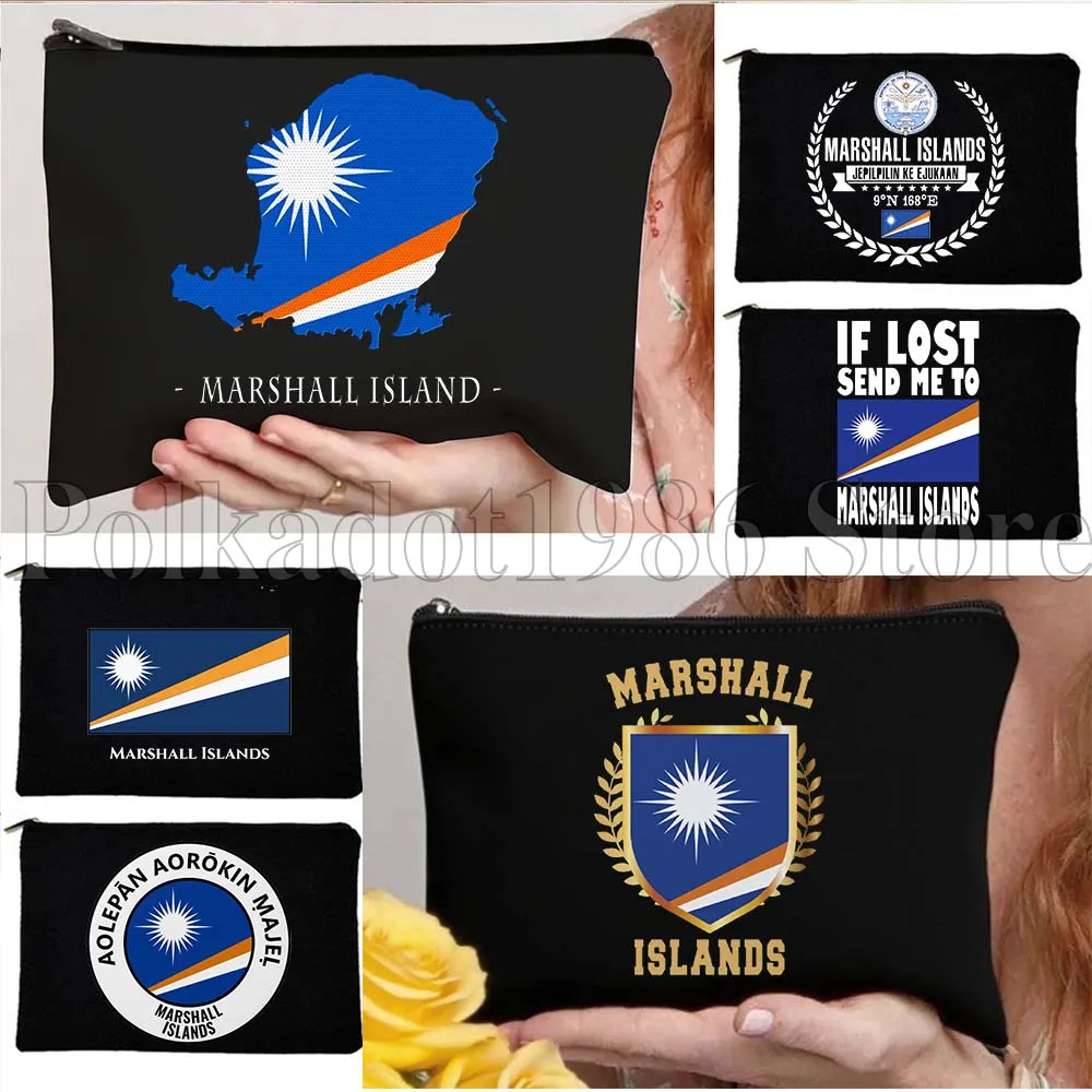 

Флаг островов Маршалла, карта сердца, эмблема, маршалловые патриотические подарки, холст, косметическая дорожная помада, косметичка, пенал, чехол