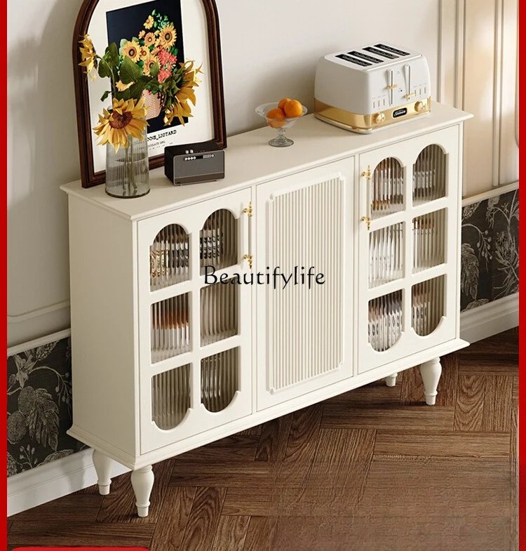 

*French side cabinet American retro 2025 light luxury high-end door cabinet