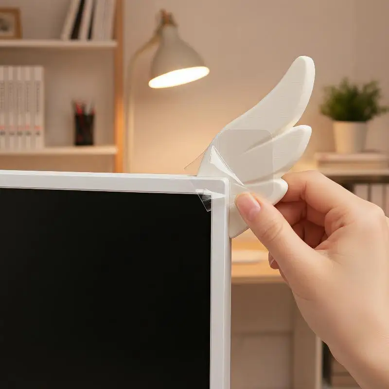1Pair Creative 3D Printed Ear Ornament Display Bracket Self-Adhesive Wall Mount Jewelry Stand for Bedroom Dresser Use
