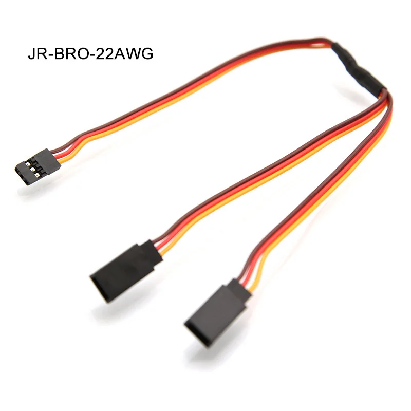 10個入り フタバJRプラグ サーボY型スプリッターケーブル 延長線 リード線 26AWG 150mm 200mm 300mm 500mm 1000mm RC模型ボート用
