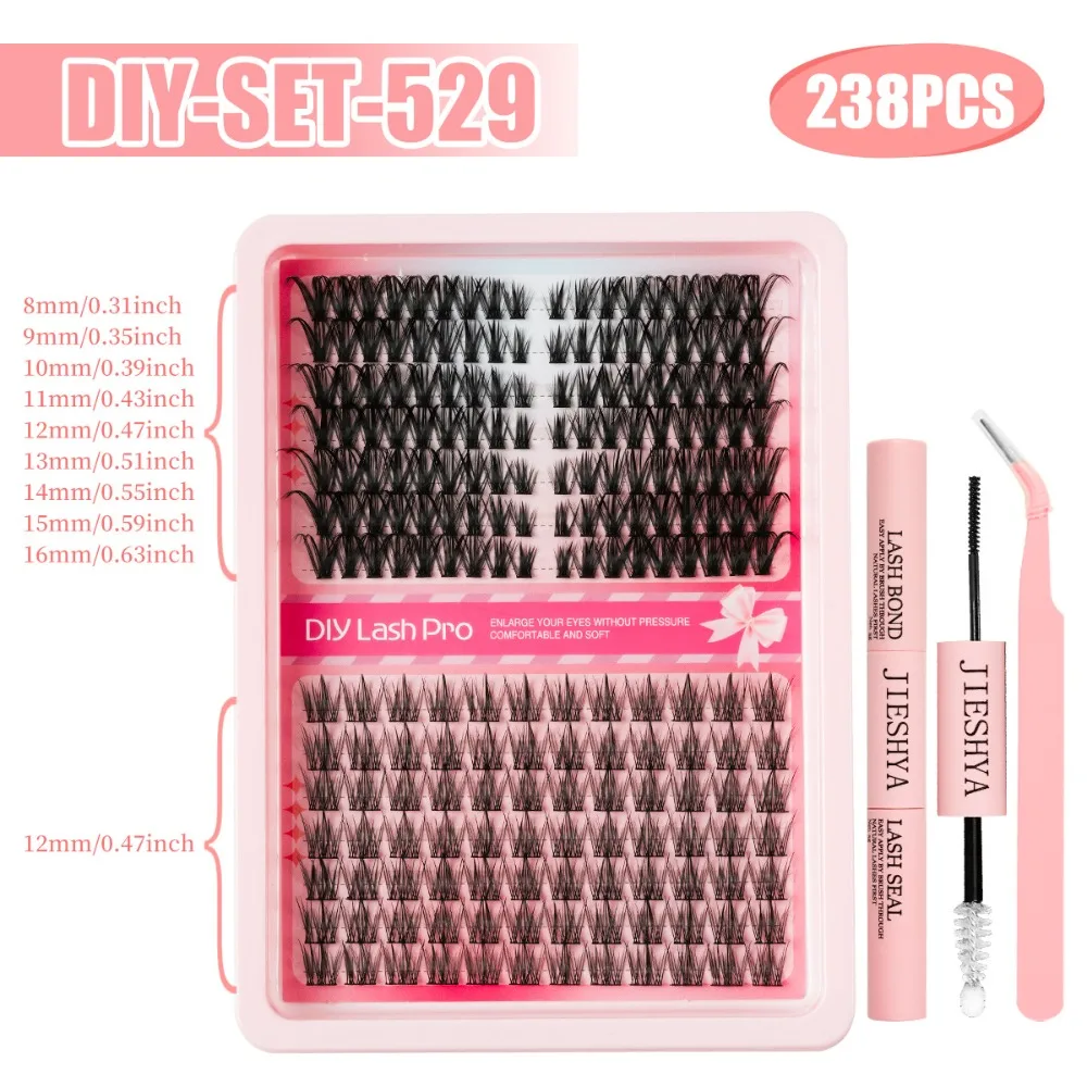 40D Cluster DIY Lash Extension Invisible Band Premium Mink False Eyelash Extension Manga Lash Cat Eye Lashes Eyelash Clusters