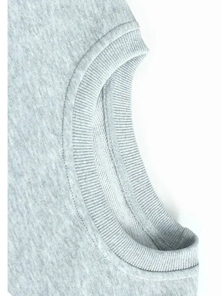 رمادي الدنيم اللون كتلة البلوز جديد جولة الرقبة طويلة الأكمام المرأة كبيرة الحجم أزياء المد ربيع الخريف #4