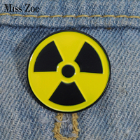 Attention! Radiation Enamel Pins Custom Physics Brooches Lapel Badges Scientist Jewelry Gift for Friends