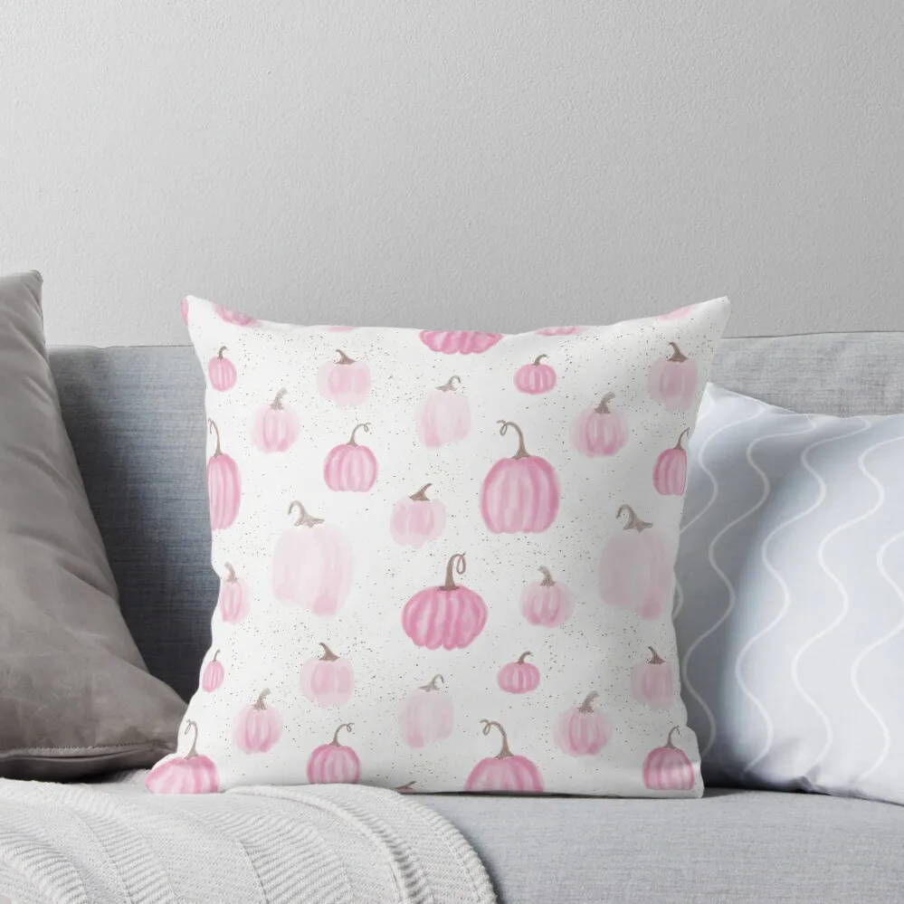 

Pink Watercolor Pumpkins Throw Pillow Sofas Covers Decorative Sofa Cushion