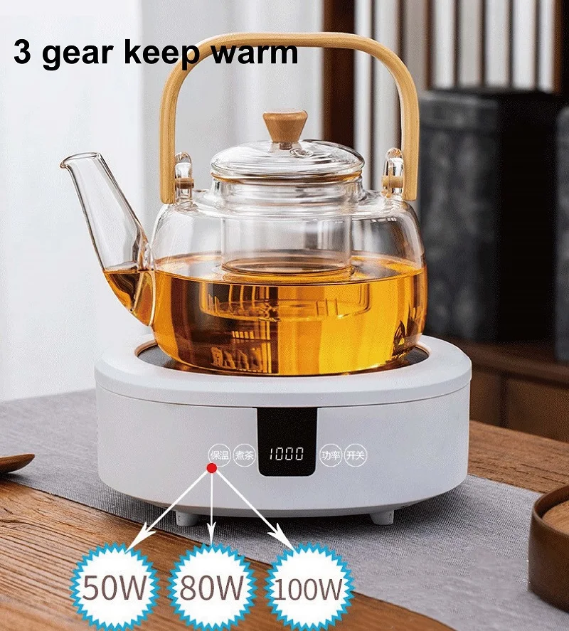

220V Electric Ceramic Stove Temperature Control Tea Stove Mini Coffee Warmer Household Boiling Water Heater Smart Tea Brewer