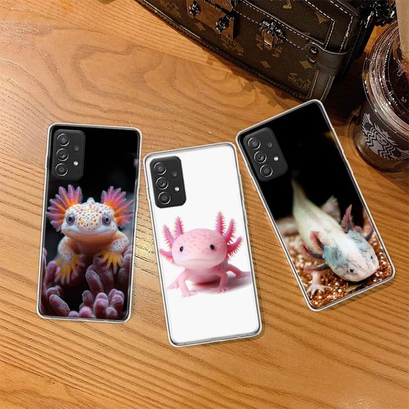 Smiling Salamander Phone Case For Samsung A15 A25 A35 A55 Galaxy A12 A22 A32 A52S A72 A05S A02S A42 J6 J4 A6 A7 A8 A90 A80 J8 A9