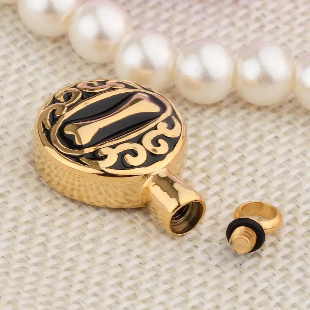 Keepsake Jewelry Round Dog Bone Pendant Stainless Steel Ashes Holder Pet Memorial Necklace for Loved Pets