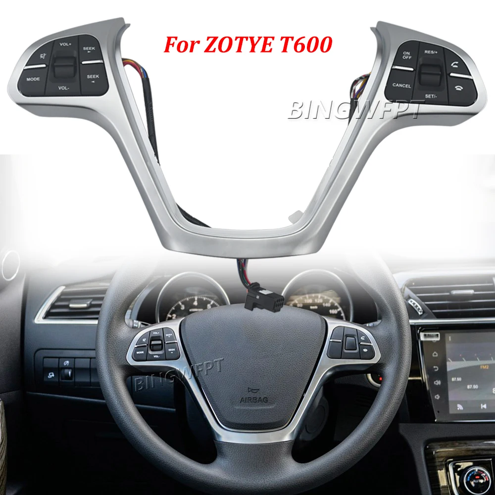 Car Accessories Steering Wheel Control Buttons For ZOTYE T600 2014-2016 Remote Control Volume Music Phone Button Switch