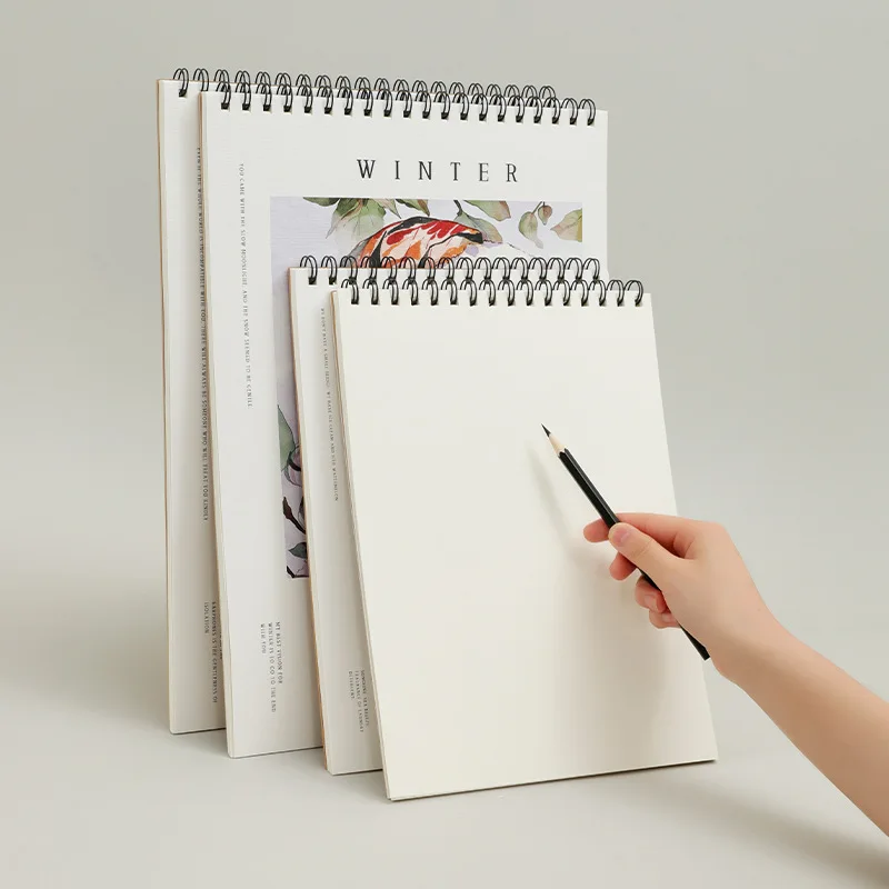 A4 Size 45 Sheets Thick Sketchbook Blank Sketch Paper Book Spiral Bound Sketch Pad Artistic Drawing Painting Writing Notebook