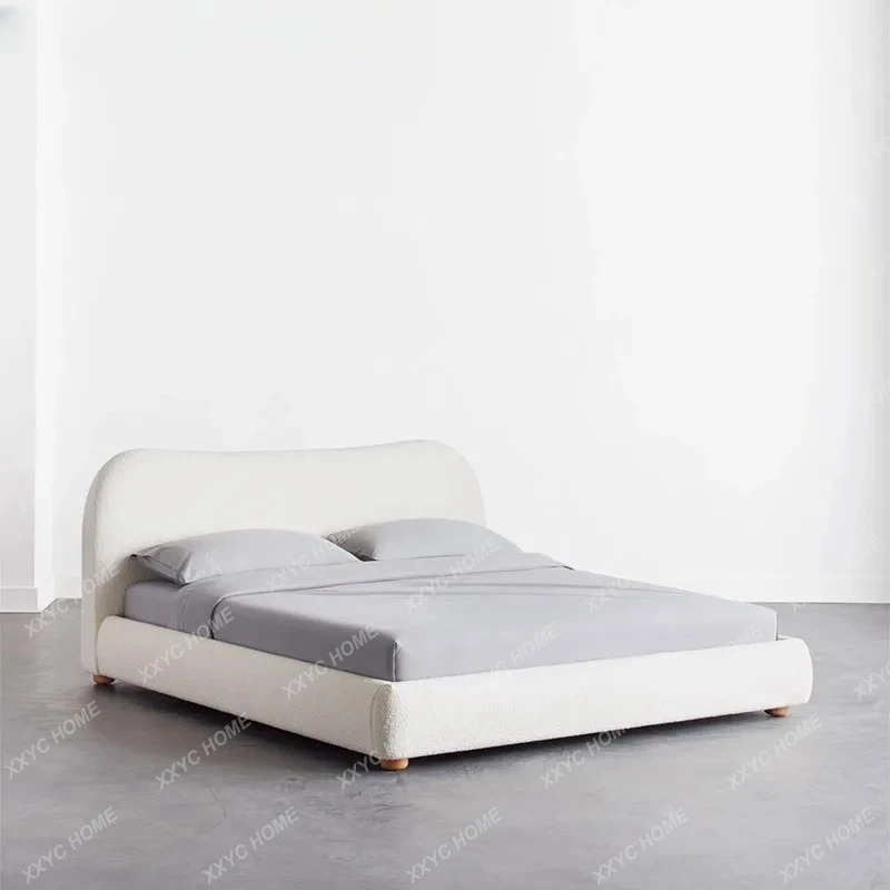 

Кровать из ткани LXLambfleece, легкая роскошная кровать для главной спальни, двуспальная кровать, современная простая кровать в стиле принцессы.