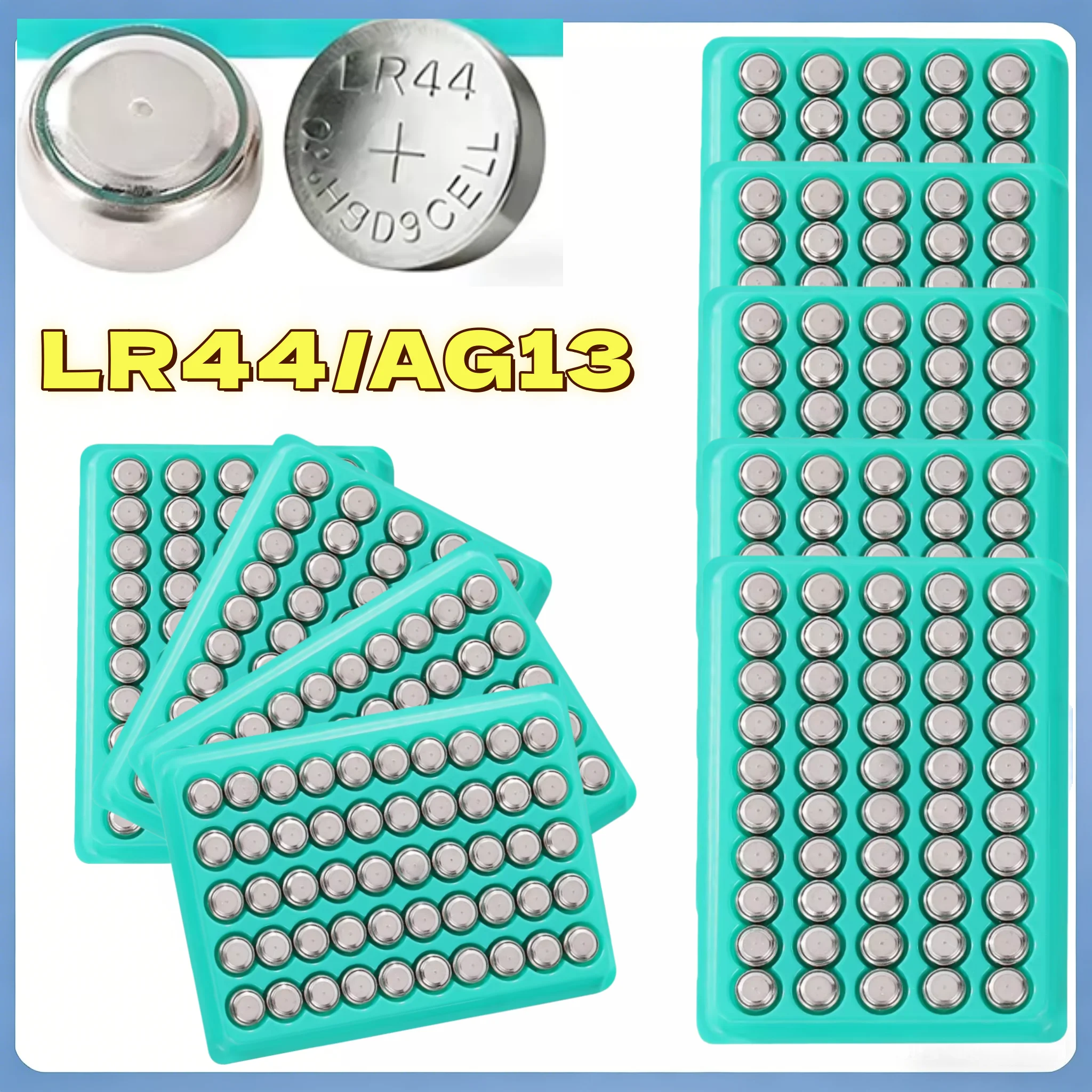 Pile bouton alcaline HotSALE AG13 LR44 1.55V A76 357A LR1154 SR1154 SR44 pour montre, calculatrice, clé de voiture, télécommande, horloge, pile bouton