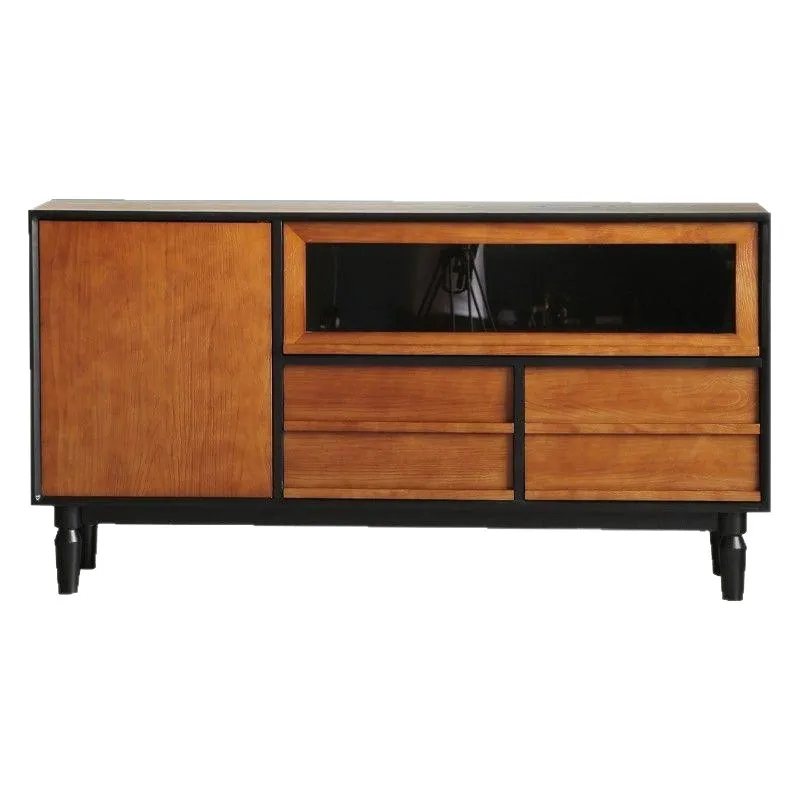 

Solid wood dining side cabinet simple retro locker coffee cabinet