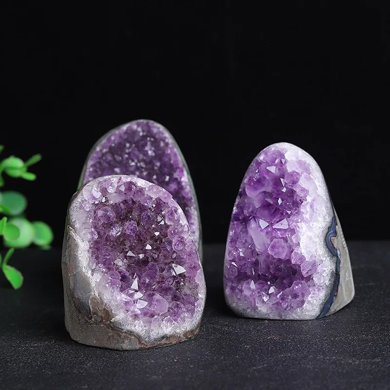 Large Natural Raw Amethyst Geode Purple Crystal Quartz Cluster Dream Energy Healing Thunder Stone Home Decoration Purple Crystal