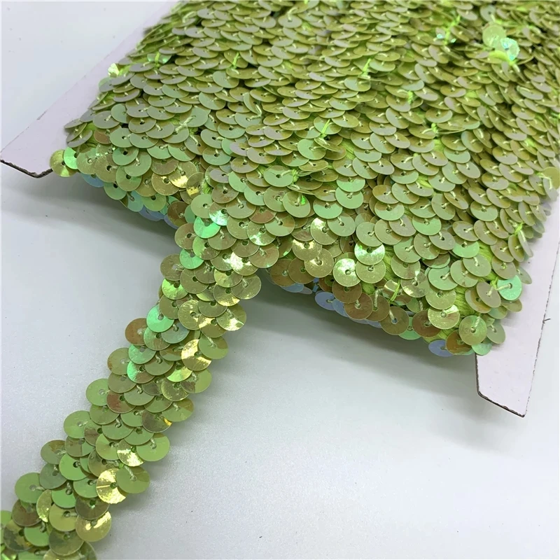 2 jardów cekinowe wykończenia taśma koronkowa 2cm elastyczność elastyczna odzież do tańca kurtyna rzemiosło Paillettes szycia wystrój DIY akcesoria