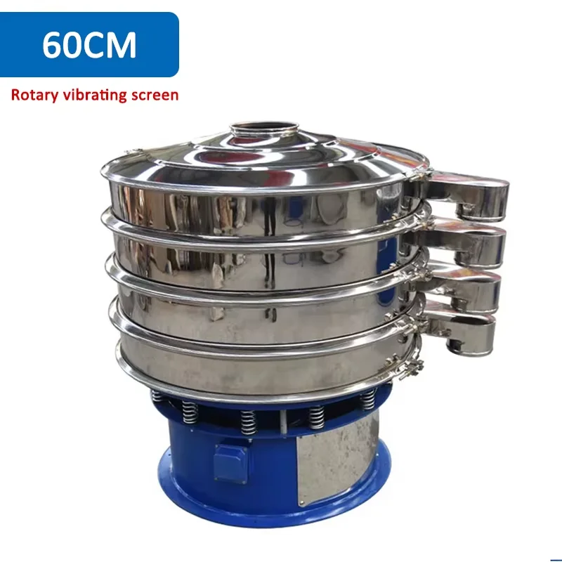 60cm three layers Rotary vibrating sieve packing machine electric screen machine  powder grain food filter  filling machine