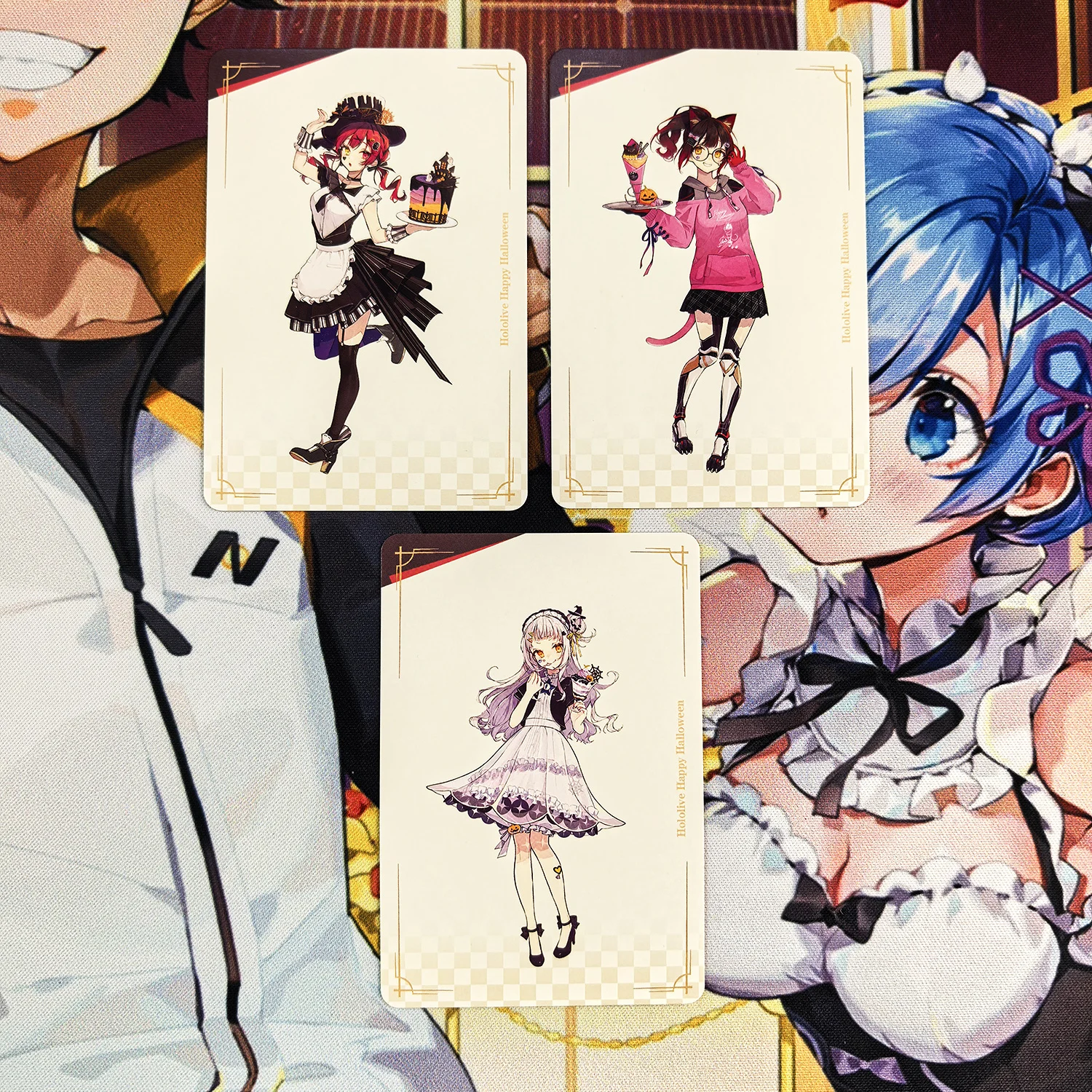 3 pz/set Fai Da Te Self Made Dea Storia Hololive Collezione di Halloween Carta Rifrazione Colore Flash Anime Carta Regalo Giocattolo