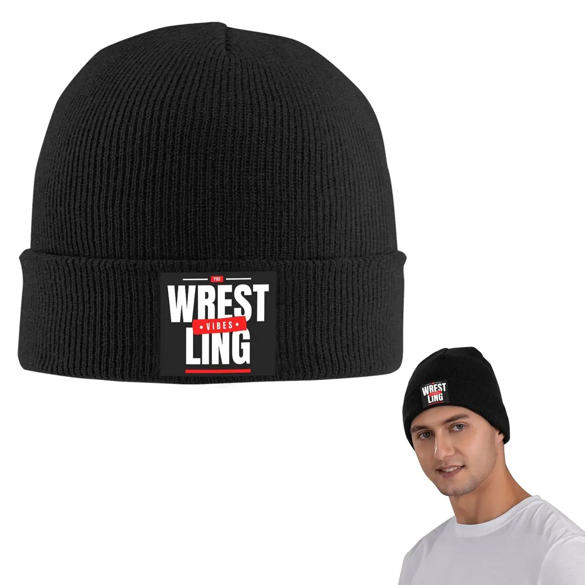 Pro Wrestling Vibes Warm Knitted Cap Fashion Bonnet Hat Autumn Winter Outdoor Beanies Hats for Unisex Adult